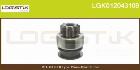 LGK LGK012043109 - Pinion, başlanğıc furqanavto.az