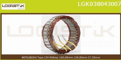 LGK LGK038043007 - Stator, alternator furqanavto.az