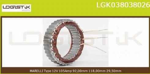 LGK LGK038038026 - Stator, alternator furqanavto.az