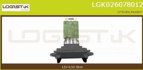 LGK LGK026078012 - Rezistor, daxili üfleyici furqanavto.az