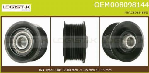 LGK OEM008098144 - Kasnak, alternator, sərbəst dönərli mufta furqanavto.az