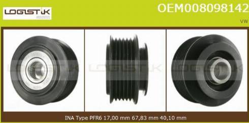 LGK OEM008098142 - Kasnak, alternator, sərbəst dönərli mufta furqanavto.az