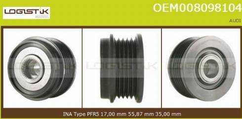 LGK OEM008098104 - Kasnak, alternator, sərbəst dönərli mufta furqanavto.az