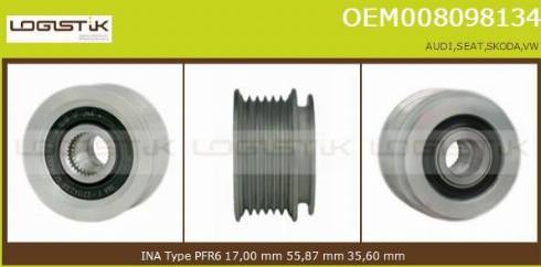 LGK OEM008098134 - Kasnak, alternator, sərbəst dönərli mufta furqanavto.az