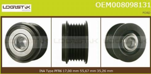 LGK OEM008098131 - Kasnak, alternator, sərbəst dönərli mufta furqanavto.az