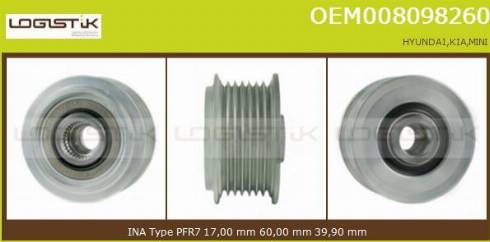 LGK OEM008098260 - Kasnak, alternator, sərbəst dönərli mufta furqanavto.az