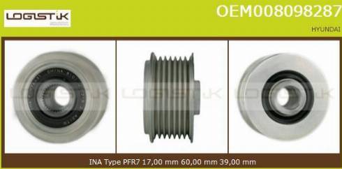 LGK OEM008098287 - Kasnak, alternator, sərbəst dönərli mufta furqanavto.az