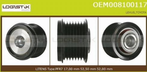 LGK OEM008100117 - Kasnak, alternator, sərbəst dönərli mufta furqanavto.az