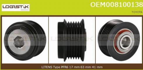 LGK OEM008100138 - Kasnak, alternator, sərbəst dönərli mufta furqanavto.az