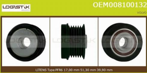 LGK OEM008100132 - Kasnak, alternator, sərbəst dönərli mufta furqanavto.az