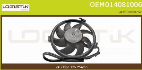 LGK OEM014081006 - Elektrik mühərriki, radiator ventilyatoru furqanavto.az