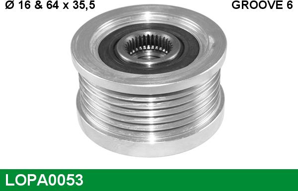 LUCAS LOPA0053 - Kasnak, alternator, sərbəst dönərli mufta furqanavto.az