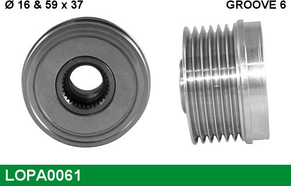 LUCAS LOPA0061 - Kasnak, alternator, sərbəst dönərli mufta furqanavto.az