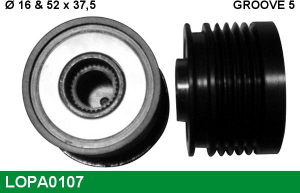 LUCAS LOPA0107 - Kasnak, alternator, sərbəst dönərli mufta furqanavto.az