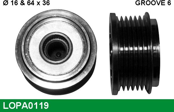 LUCAS LOPA0119 - Kasnak, alternator, sərbəst dönərli mufta furqanavto.az