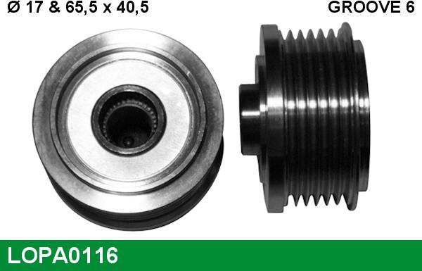 LUCAS LOPA0116 - Kasnak, alternator, sərbəst dönərli mufta furqanavto.az