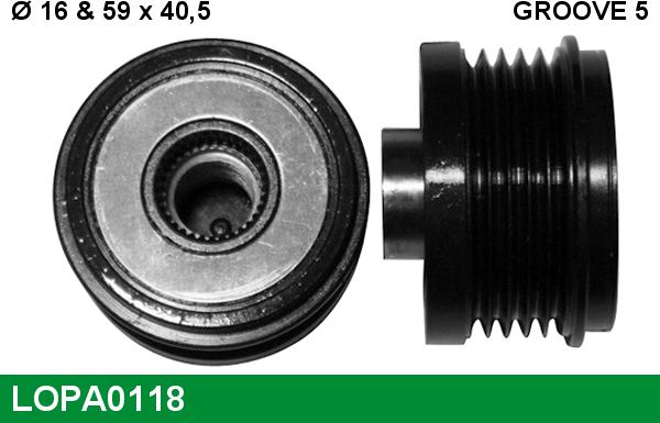 LUCAS LOPA0118 - Kasnak, alternator, sərbəst dönərli mufta furqanavto.az