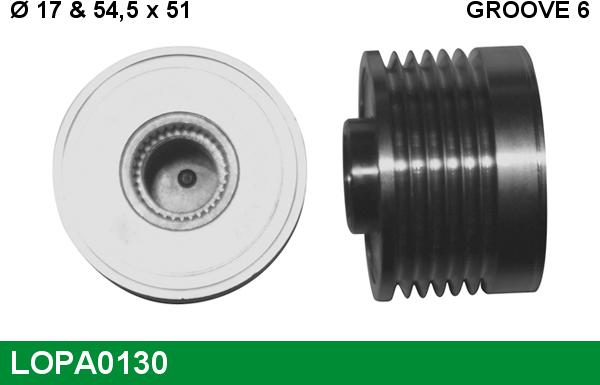 LUCAS LOPA0130 - Kasnak, alternator, sərbəst dönərli mufta furqanavto.az