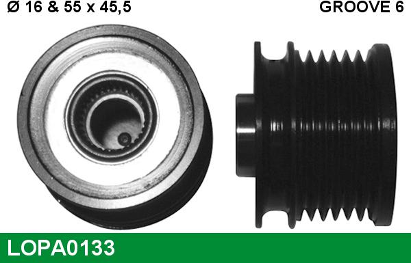 LUCAS LOPA0133 - Kasnak, alternator, sərbəst dönərli mufta furqanavto.az