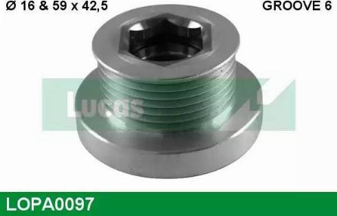 Lucas Engine Drive LOPA0097 - Kasnak, alternator, sərbəst dönərli mufta furqanavto.az