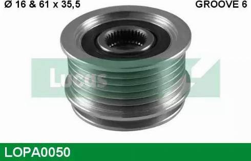 Lucas Engine Drive LOPA0050 - Kasnak, alternator, sərbəst dönərli mufta furqanavto.az