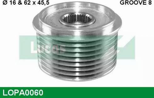 Lucas Engine Drive LOPA0060 - Kasnak, alternator, sərbəst dönərli mufta furqanavto.az