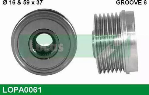 Lucas Engine Drive LOPA0061 - Kasnak, alternator, sərbəst dönərli mufta furqanavto.az