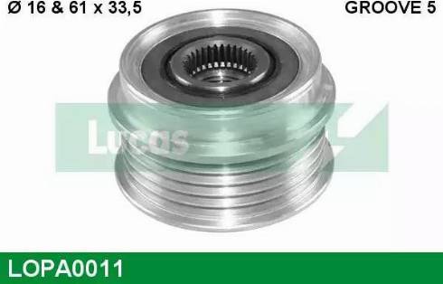 Lucas Engine Drive LOPA0011 - Kasnak, alternator, sərbəst dönərli mufta furqanavto.az