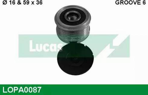 Lucas Engine Drive LOPA0087 - Kasnak, alternator, sərbəst dönərli mufta furqanavto.az