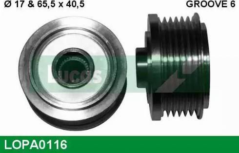 Lucas Engine Drive LOPA0116 - Kasnak, alternator, sərbəst dönərli mufta furqanavto.az