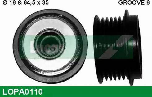 Lucas Engine Drive LOPA0110 - Kasnak, alternator, sərbəst dönərli mufta furqanavto.az