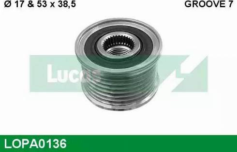 Lucas Engine Drive LOPA0136 - Kasnak, alternator, sərbəst dönərli mufta furqanavto.az