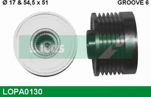 Lucas Engine Drive LOPA0130 - Kasnak, alternator, sərbəst dönərli mufta furqanavto.az