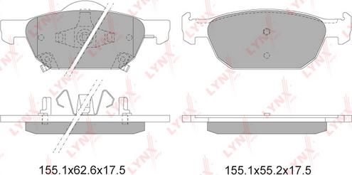 LYNXauto BD-3423 - Əyləc altlığı dəsti, əyləc diski furqanavto.az