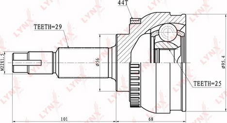 LYNXauto CO-5711A - Birləşmə dəsti, ötürücü val furqanavto.az