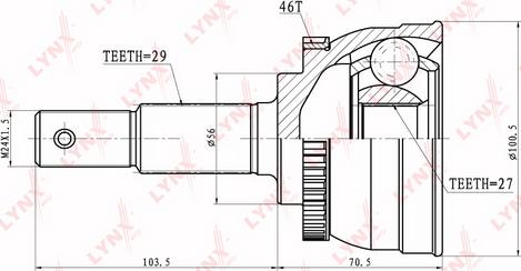 LYNXauto CO-5713A - Birləşmə dəsti, ötürücü val furqanavto.az