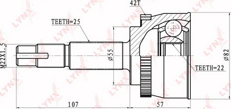 LYNXauto CO-5724A - Birləşmə dəsti, ötürücü val furqanavto.az