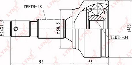 LYNXauto CO-6104 - Birləşmə dəsti, ötürücü val furqanavto.az