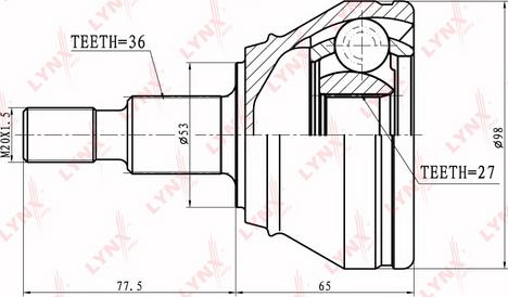 LYNXauto CO-8004 - Birləşmə dəsti, ötürücü val furqanavto.az