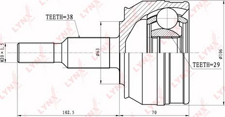 LYNXauto CO-8006 - Birləşmə dəsti, ötürücü val furqanavto.az