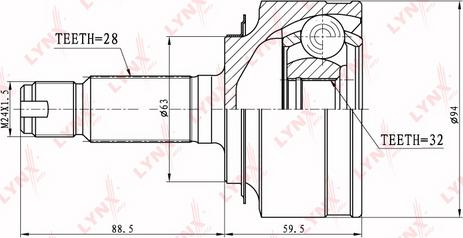 LYNXauto CO-3411 - Birləşmə dəsti, ötürücü val furqanavto.az