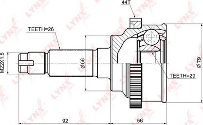 LYNXauto CO-3653A - Birləşmə dəsti, ötürücü val furqanavto.az