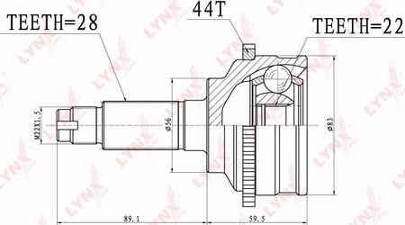 LYNXauto CO-3630A - Birləşmə dəsti, ötürücü val furqanavto.az