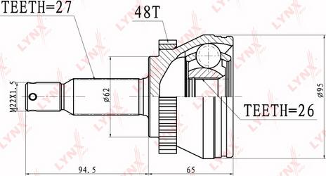 LYNXauto CO-3633A - Birləşmə dəsti, ötürücü val furqanavto.az