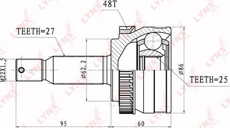 LYNXauto CO-3626A - Birləşmə dəsti, ötürücü val furqanavto.az