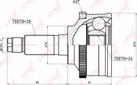 LYNXauto CO-3022A - Birləşmə dəsti, ötürücü val furqanavto.az