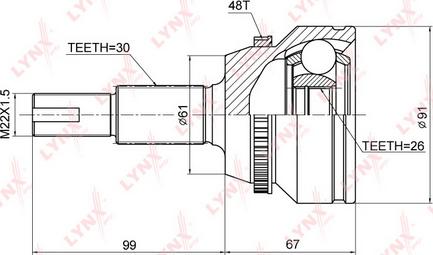 LYNXauto CO-3858A - Birləşmə dəsti, ötürücü val furqanavto.az