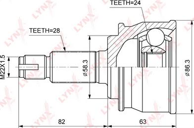 LYNXauto CO-3869 - Birləşmə dəsti, ötürücü val furqanavto.az