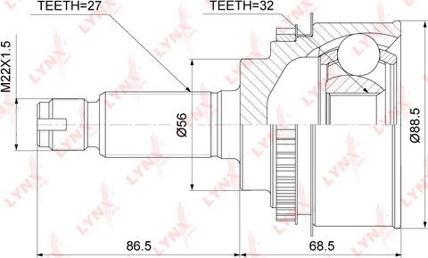 LYNXauto CO-3744A - Birləşmə dəsti, ötürücü val furqanavto.az