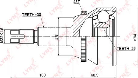 LYNXauto CO-3759A - Birləşmə dəsti, ötürücü val furqanavto.az